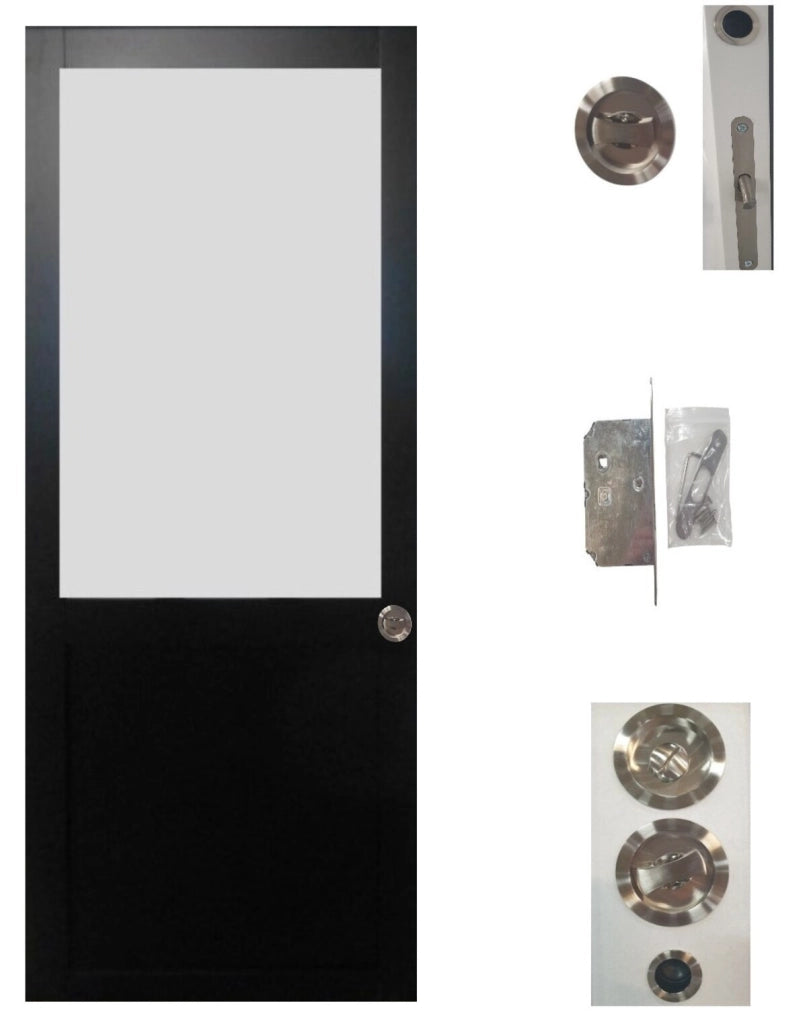 Porta Scorrevole Athena Nera H204 x L83 + Sistema Pocket e kit di finitura inclusi senza maniglia