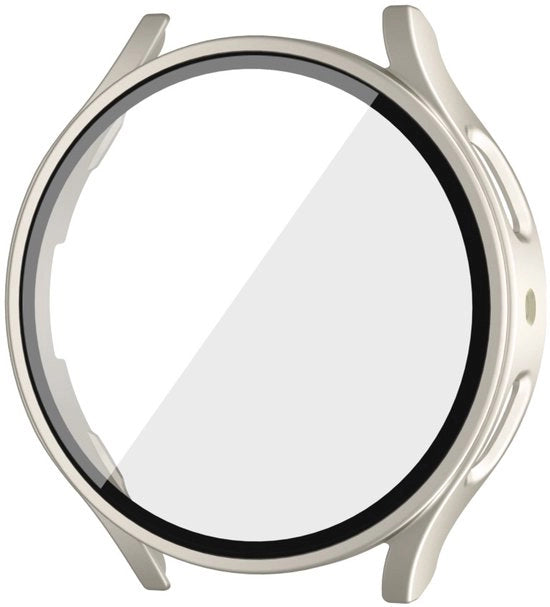 Copertura protettiva per orologio Samsung Watch 7 40mm (inclusa protezione schermo), bianco rotto, set da 2