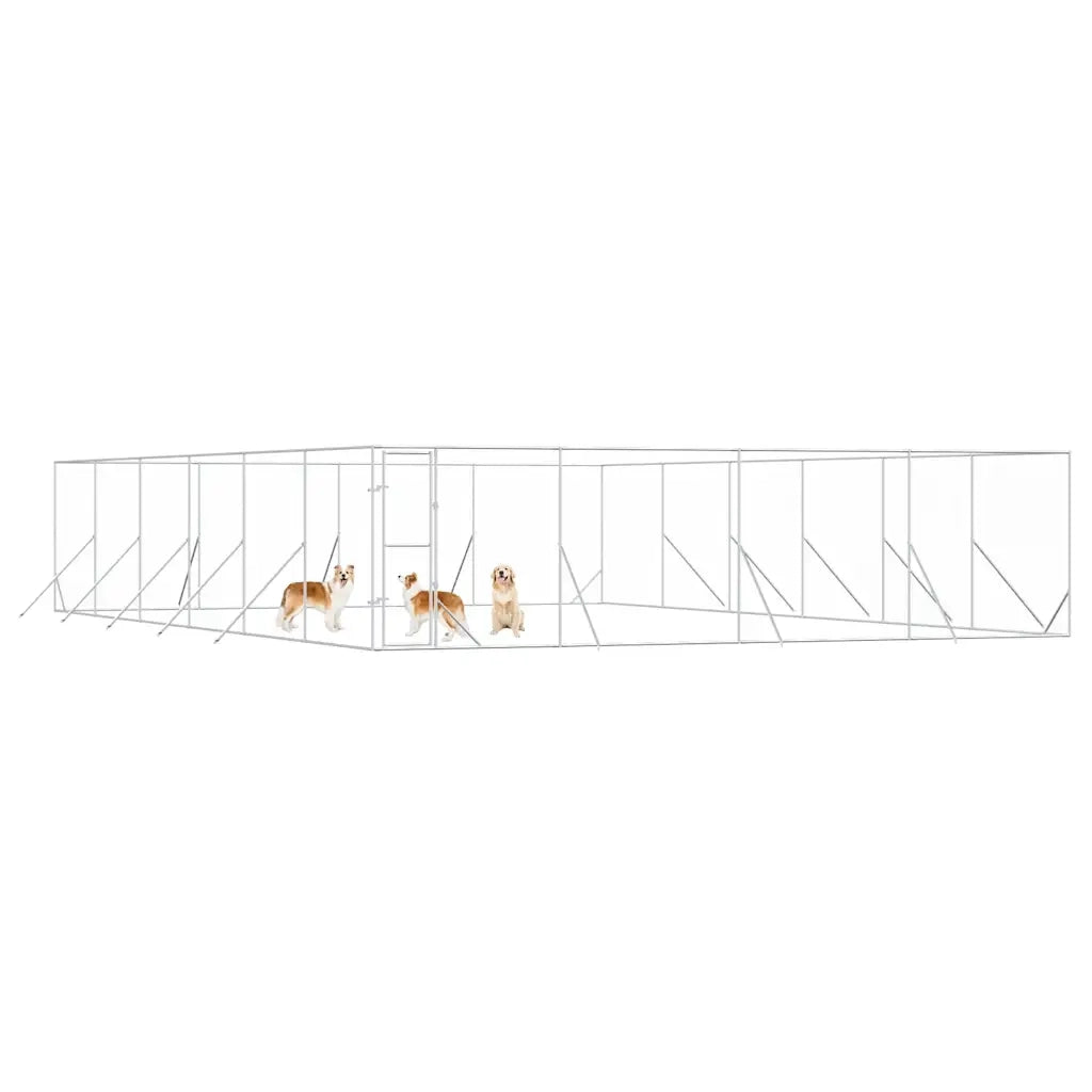 Cuccia per Cani da Esterno Argento 8x12x2 m in Acciaio Zincato 3190465