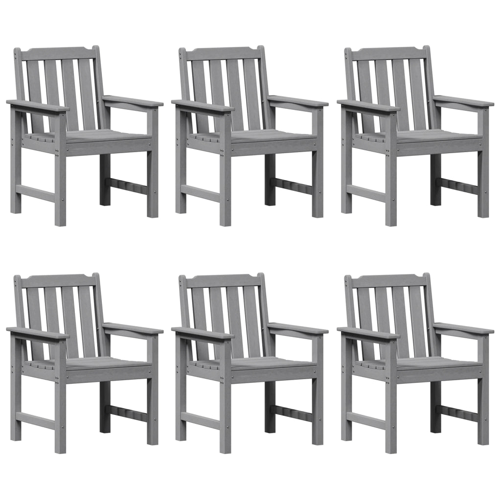 Sedie da Pranzo da Giardino  6 pz Grigio Chiaro 65.5x55.5x88 cm HDPE