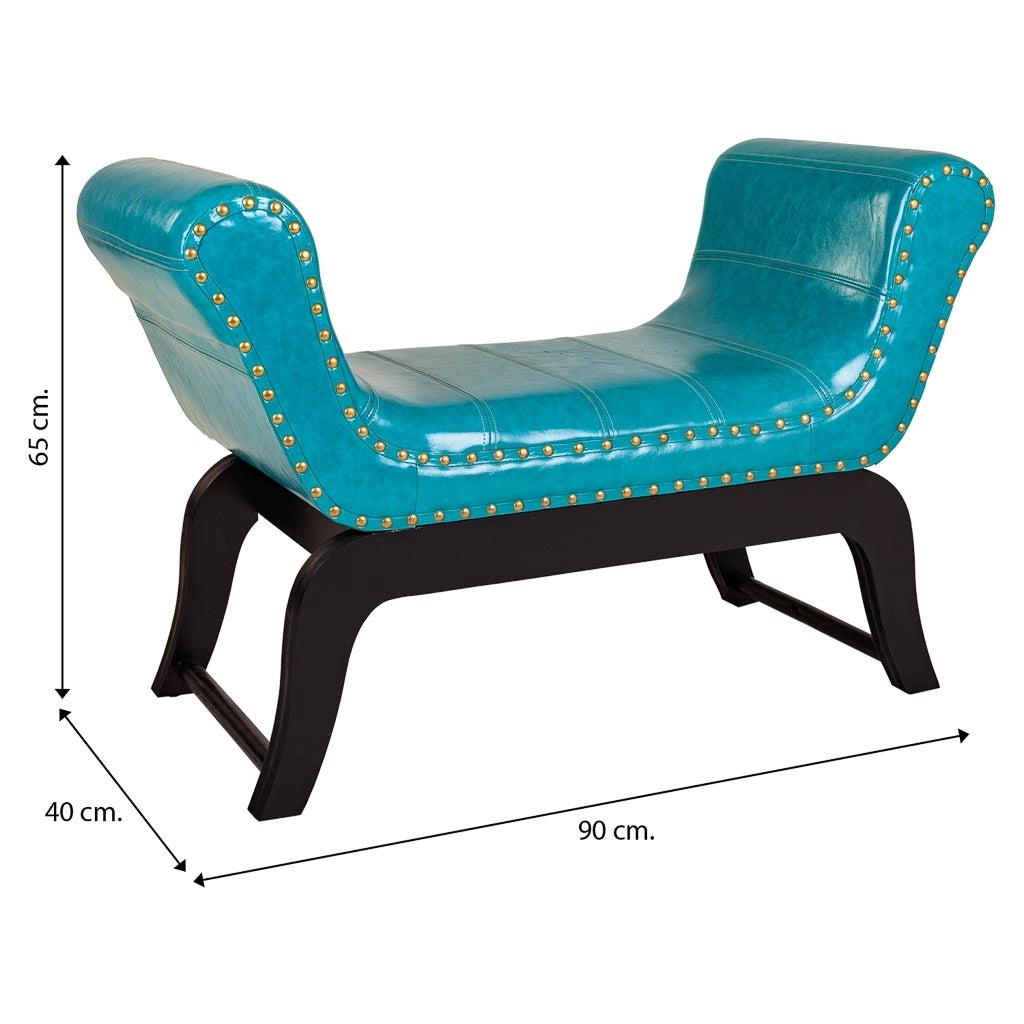 Sgabello in similpelle blu 90x40x65h