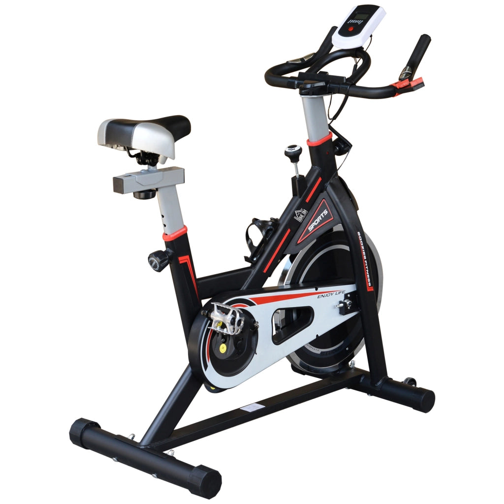 Bicicletta Statica con Volano 8 kg LCD Pulsimetro Sella e Manubrio Regolabili ¨C zephmum ¨C 103x48x115 cm Nero