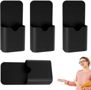 Set di tenere i pennarelli con magneti, 4 pezzi, tenere i pennarelli con magneti, tenere i pennarelli con magneti neri, contenitore per tenere i pennarelli, per superficie magnetica, cassetto, frigorifero