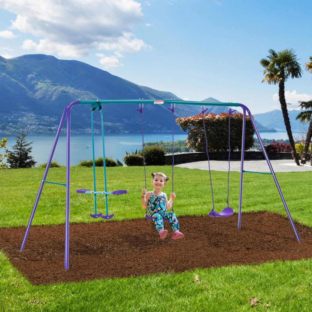 Portico Altalena 3 in 1 per Bambini ¨C zephmum ¨C Violetto