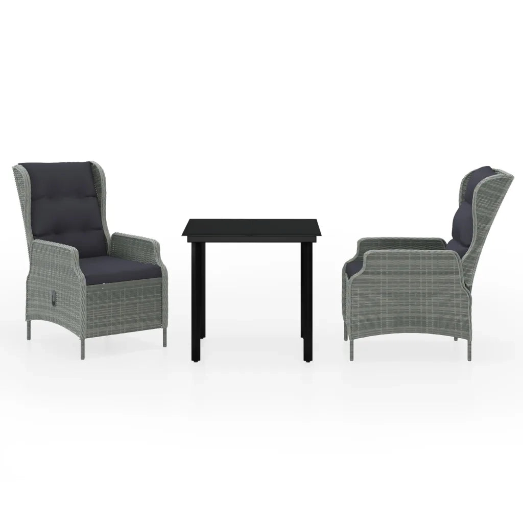 Set Mobili da Pranzo per Giardino 3 pz Grigio Chiaro cod mxl 47534