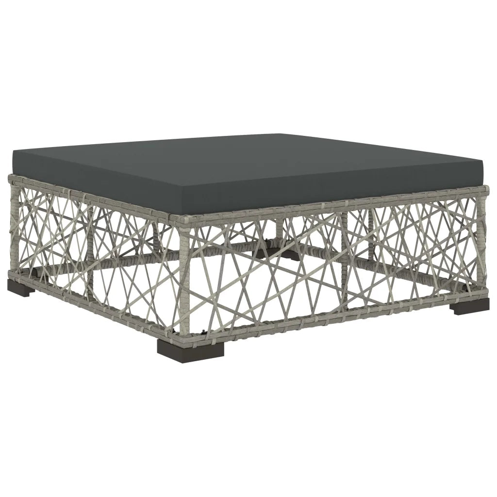 Set Divani da Giardino 6 pz con Cuscini in Polyrattan Grigio 46807