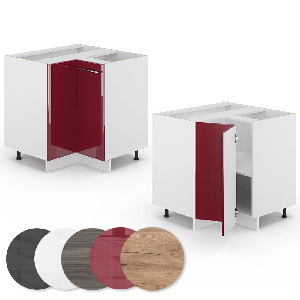 Vicco Mobile ad angolo cucina Rosso bordeaux lucido 80.5 cm senza piano di lavoro