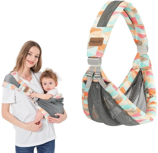 Carriera trasportabile - Carriera trasportabile flessibile con una spalla - Tessuto respirante leggero - Carriera trasportabile - Adatta per neonati fino ai bambini in età prescolare - Ragazzi e ragazze da 2,7 a 18 kg