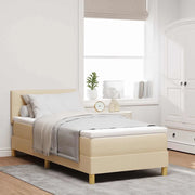 Letto a Sorgente LED con materasso Crema 90 x 200 cm Tessuto 3342413