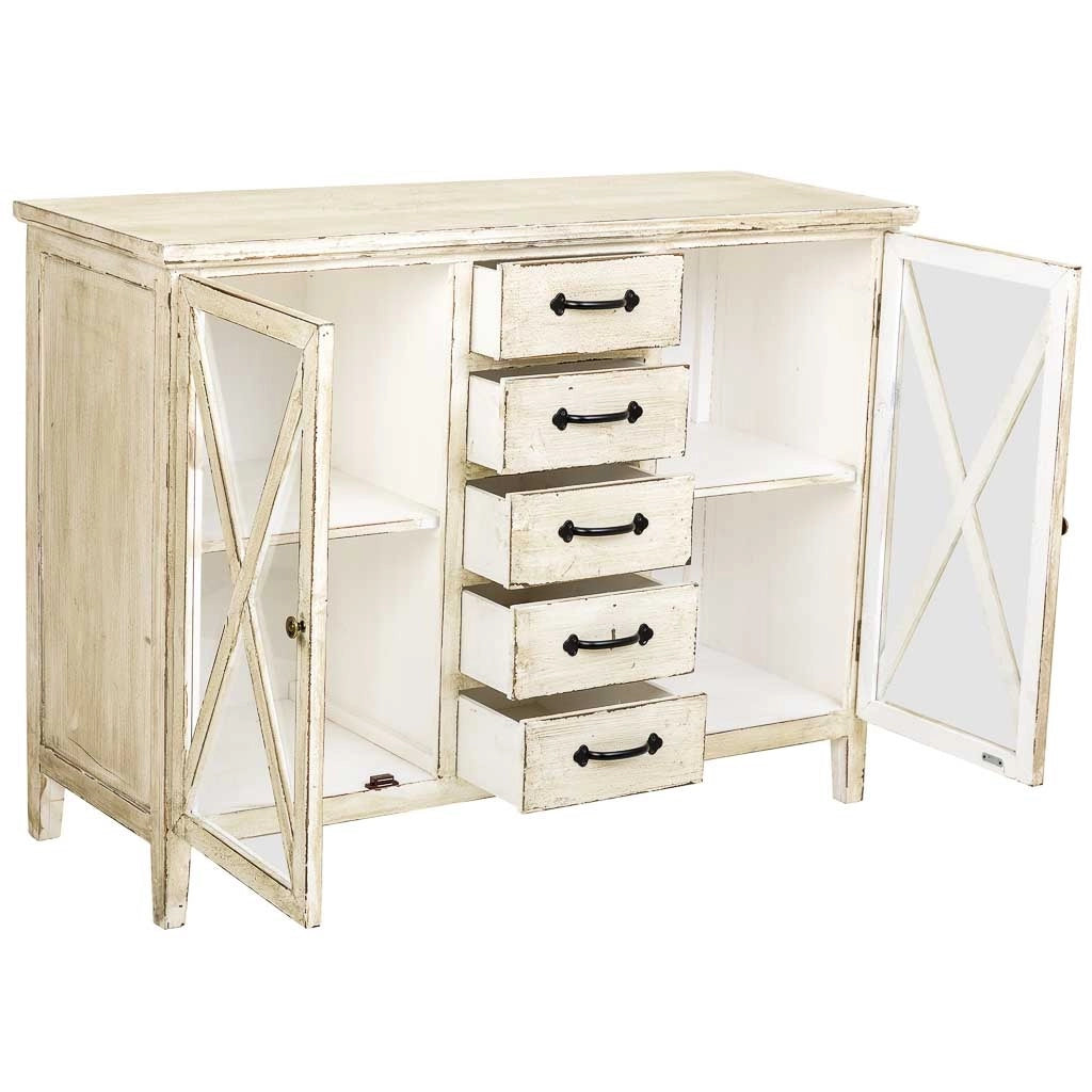 Credenza in legno beige 120x44x89h cm