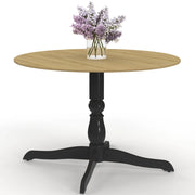 IDMarket - Tavolo da pranzo rotondo MARIE 4-6 persone in faggio e nero 110 cm