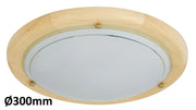 Plafoniera Rabalux Ufo 30cm legno chiaro E27 vetro