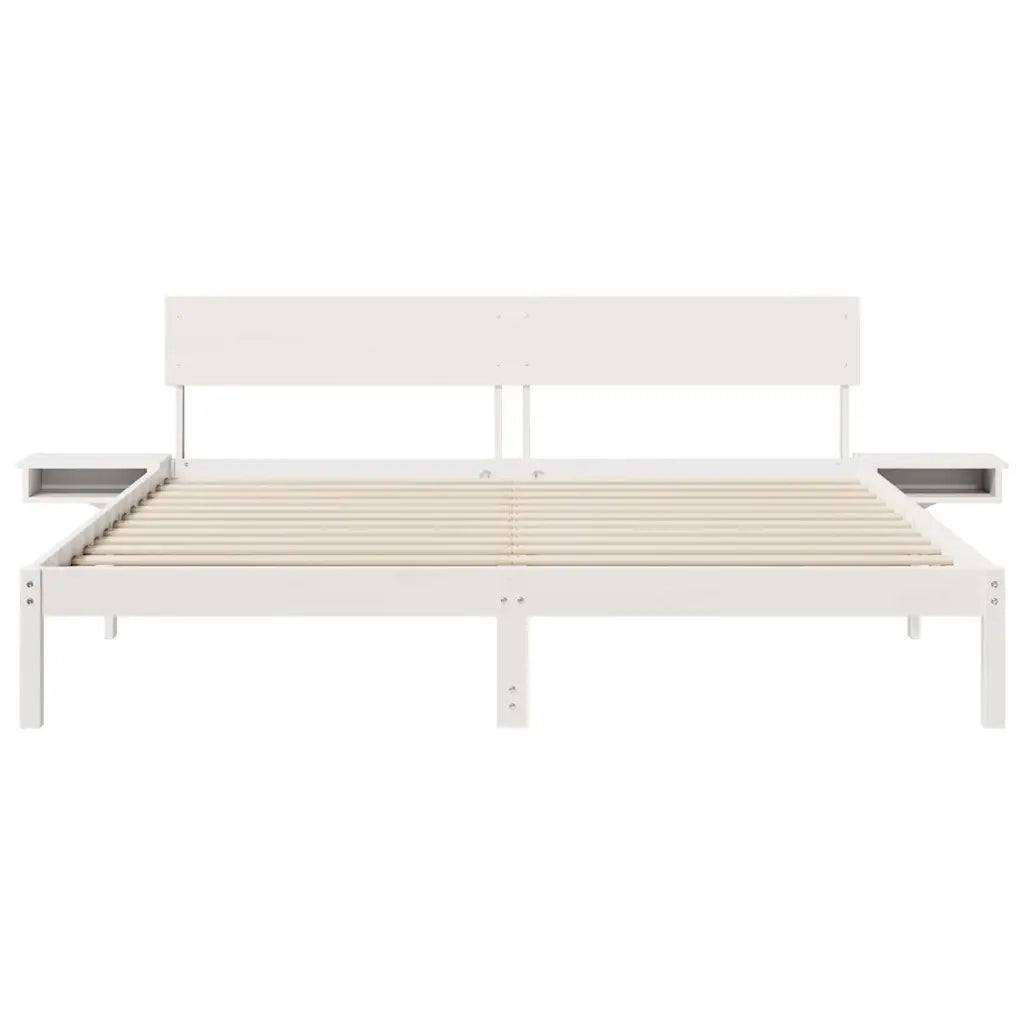 Letto matrimoniale | Letto per adulti | Struttura del letto Bianco 200 x 200 cm Pino massello