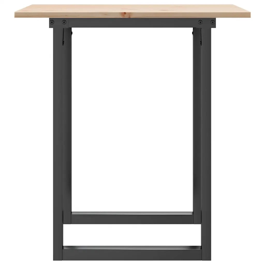 Tavolo da Pranzo Telaio a O 70x70x75 cm Legno Pino e Acciaio