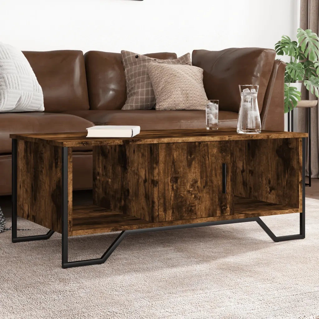 Tavolino da salotto | Tavolino da caff¨¨ | Tavolino da Soggiorno Rovere Fumo 100x51x40 cm Legno Multistrato