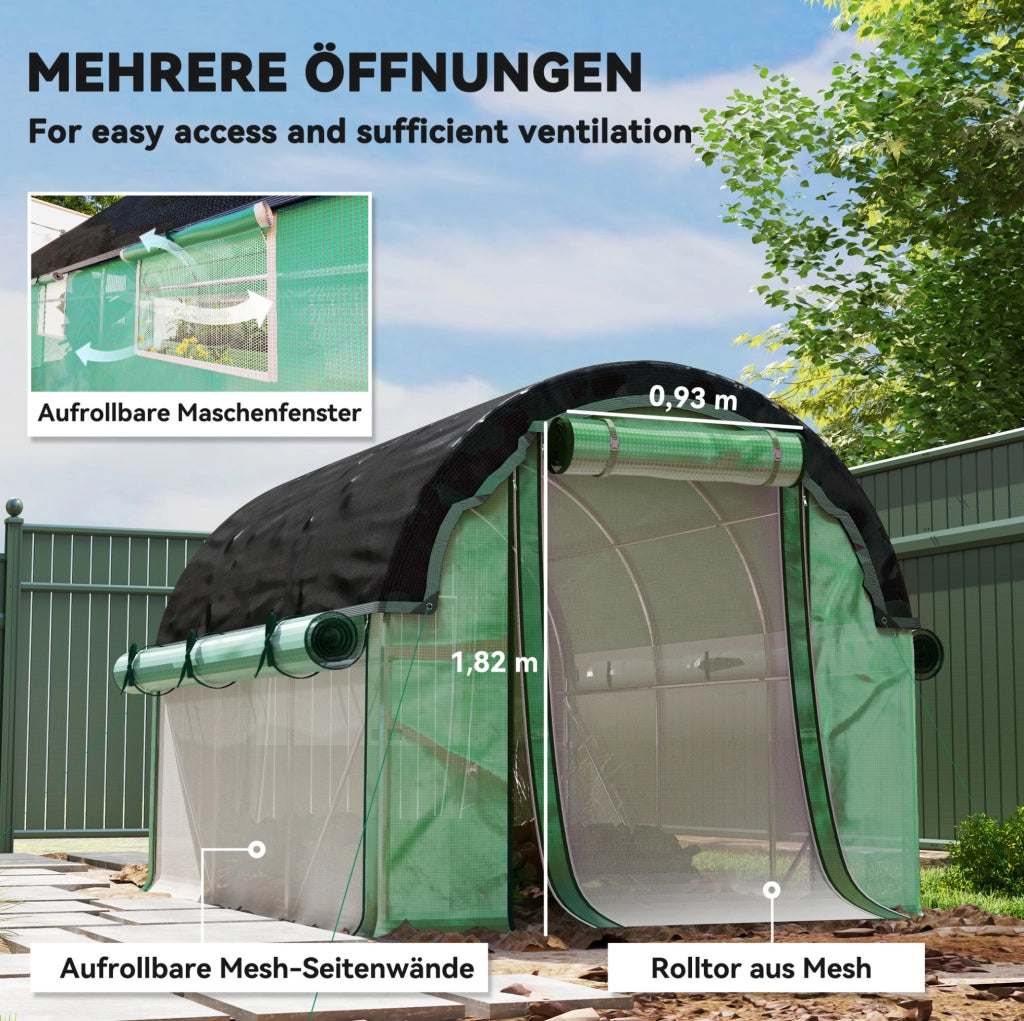 Serra a tunnel verde 3 x 2 x 2 m con copertura rinforzata