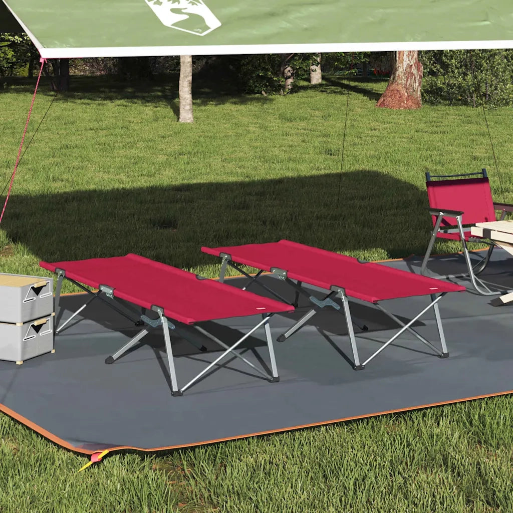 Letto da campeggio pieghevole 2 pz Rosso 194 x 62,5 x 42,5 cm CFW2151053