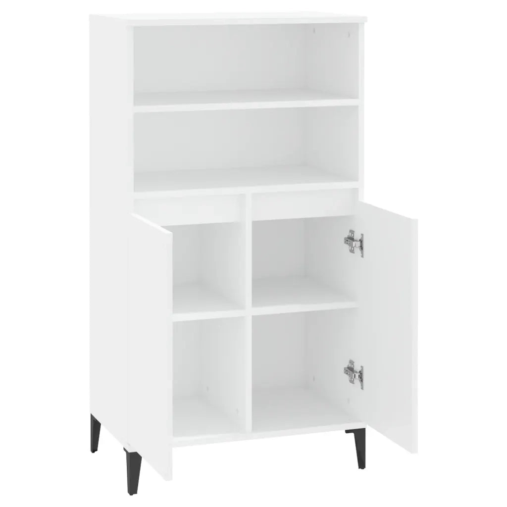 Credenza Alta Bianca 60x36x110 cm in Legno Multistrato 821228