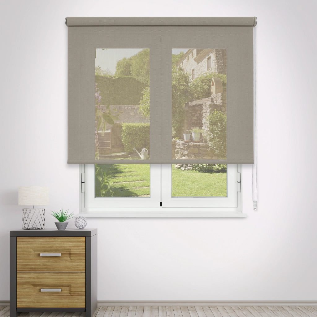 VIEWTEX Tenda a rullo Screen  10% Grado di apertura pebble 120 x 250 cm - Made in Europe - 5 anni di garanzia