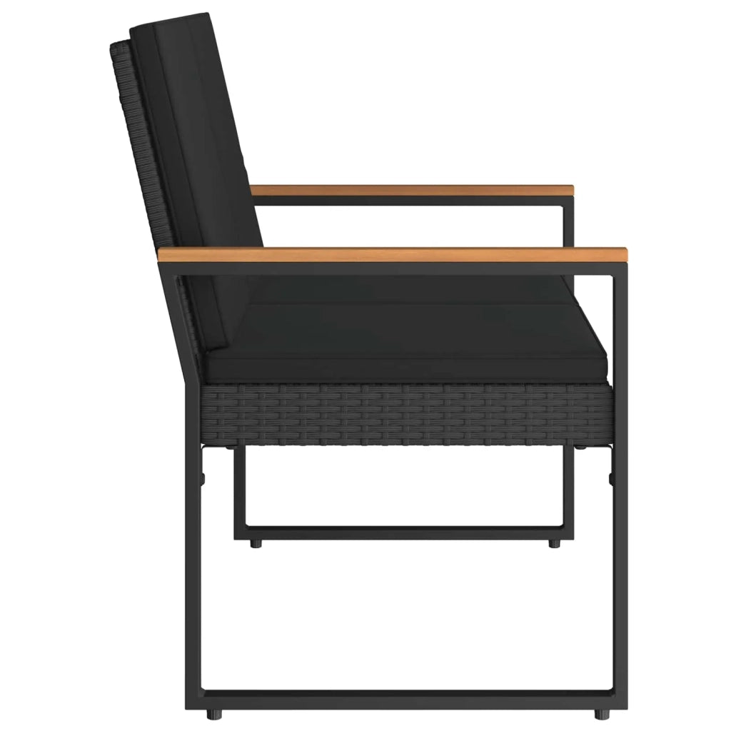 Panchina da esterno Nero 107 x 61 x 80 cm polyrattan