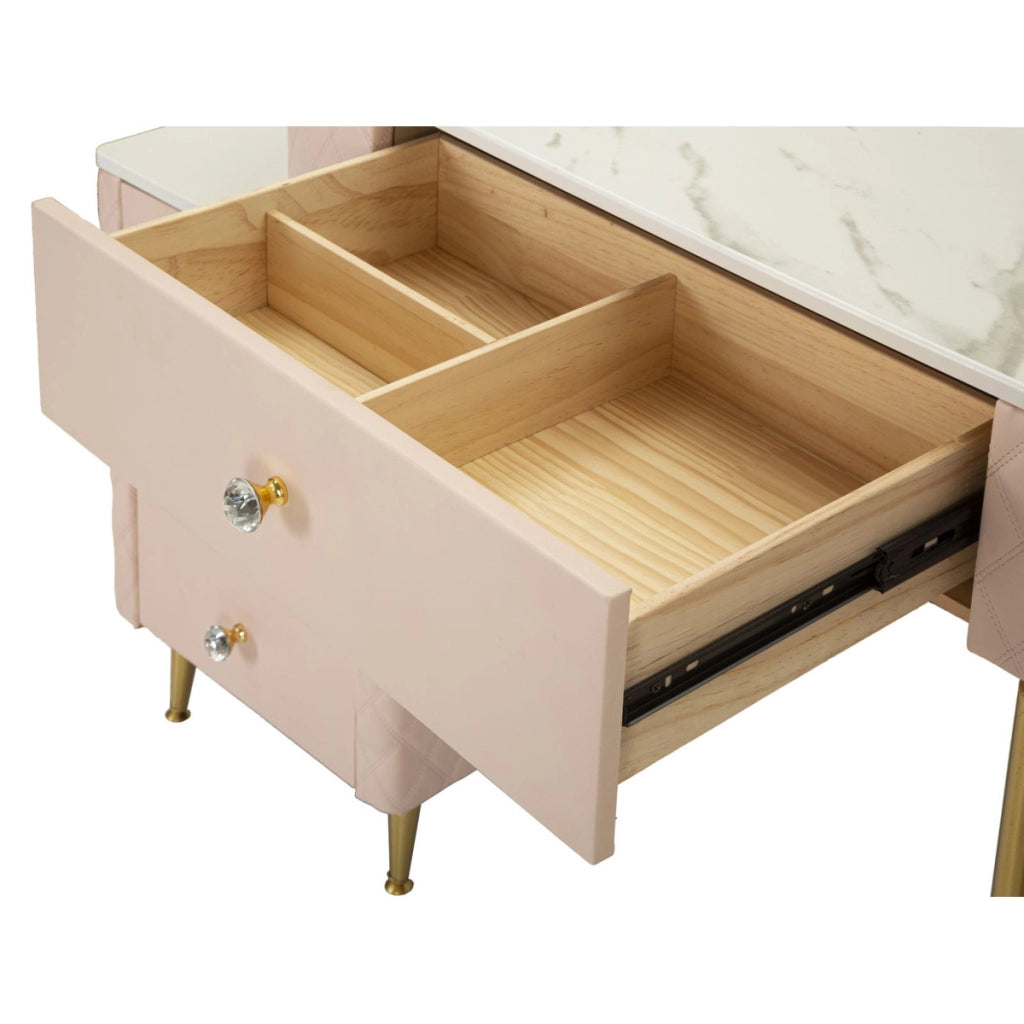 Consolle Trucco VKH22, Rosa, Legno, 120x40x75 cm