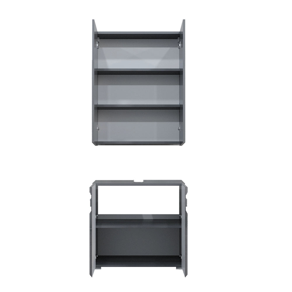 Vicco Set di mobili da bagno Antracite lucido 2 parti