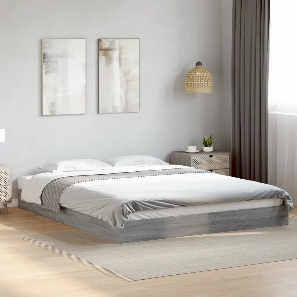 Giroletto senza Materasso Grigio Sonoma 160x200 cm Truciolato