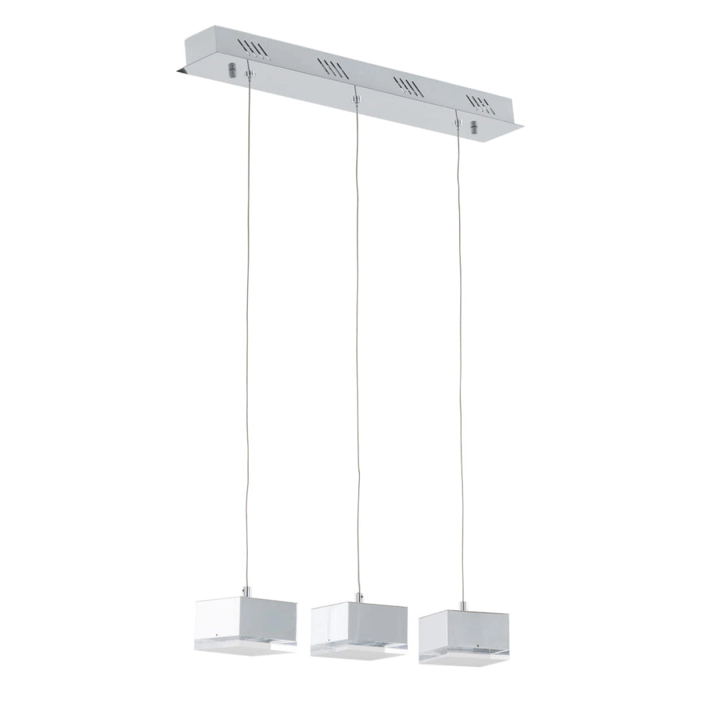 Lampadario Italux Seth LED 3 luci cromato 120cm 3000K