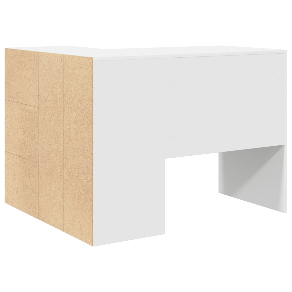 Scrivania Angolare Bianca 102x88x75 cm Legno Ingegnerizzato