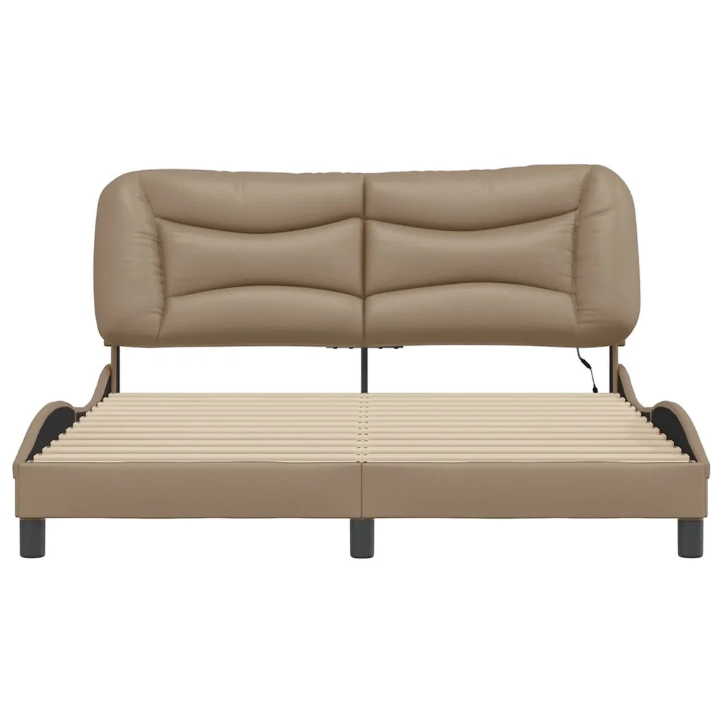 Giroletto con LED senza Materasso-Struttura Letto con LED Hvar Cappuccino 160x200 cm