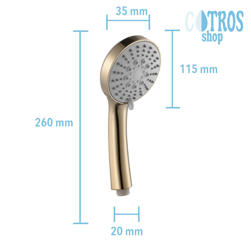 Doccetta oro lucido 3 getti ugelli sistema anticalcare