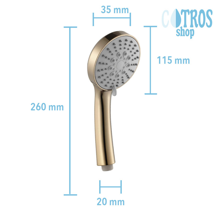 Doccetta oro lucido 3 getti ugelli sistema anticalcare