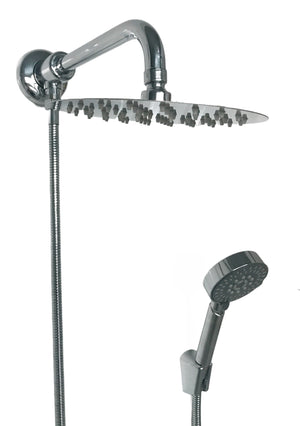 Kit doccia deviatore con doccetta, soffione 20 cm e braccio 30 cm