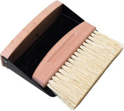 Set di spazzola e spazzola a mano con lamina di pulizia mini, manico di legno e setole di nylon in nero