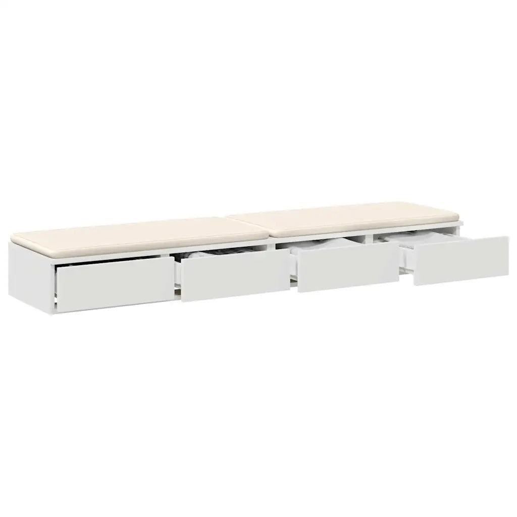 Cassetti per letto | Comodino | Armadio da Notte | Mobiletto da notte con cassetto Bianco 150 x 36,5 x 16,5 cm
