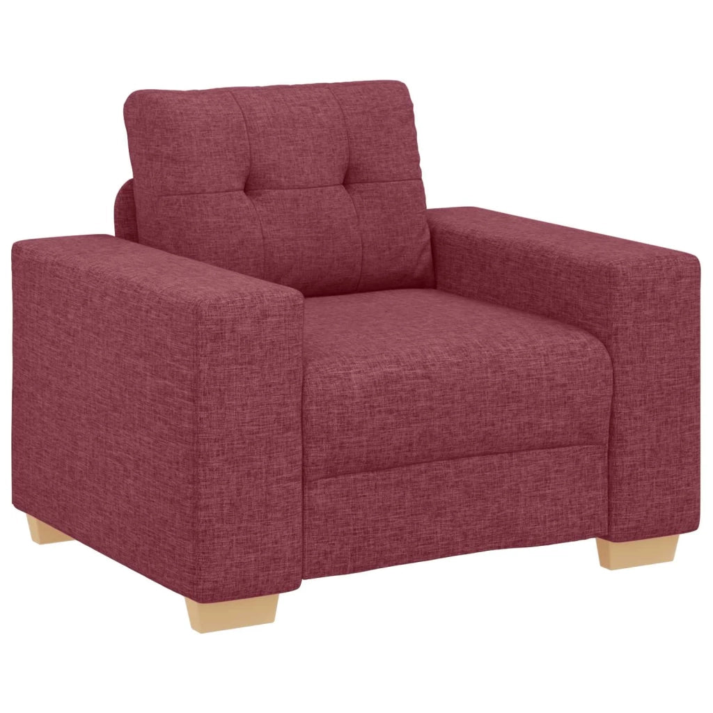 Divano 3 pcs Rosso Vento 221 x 80 x 80 cm Tessuto misto lino 3324631