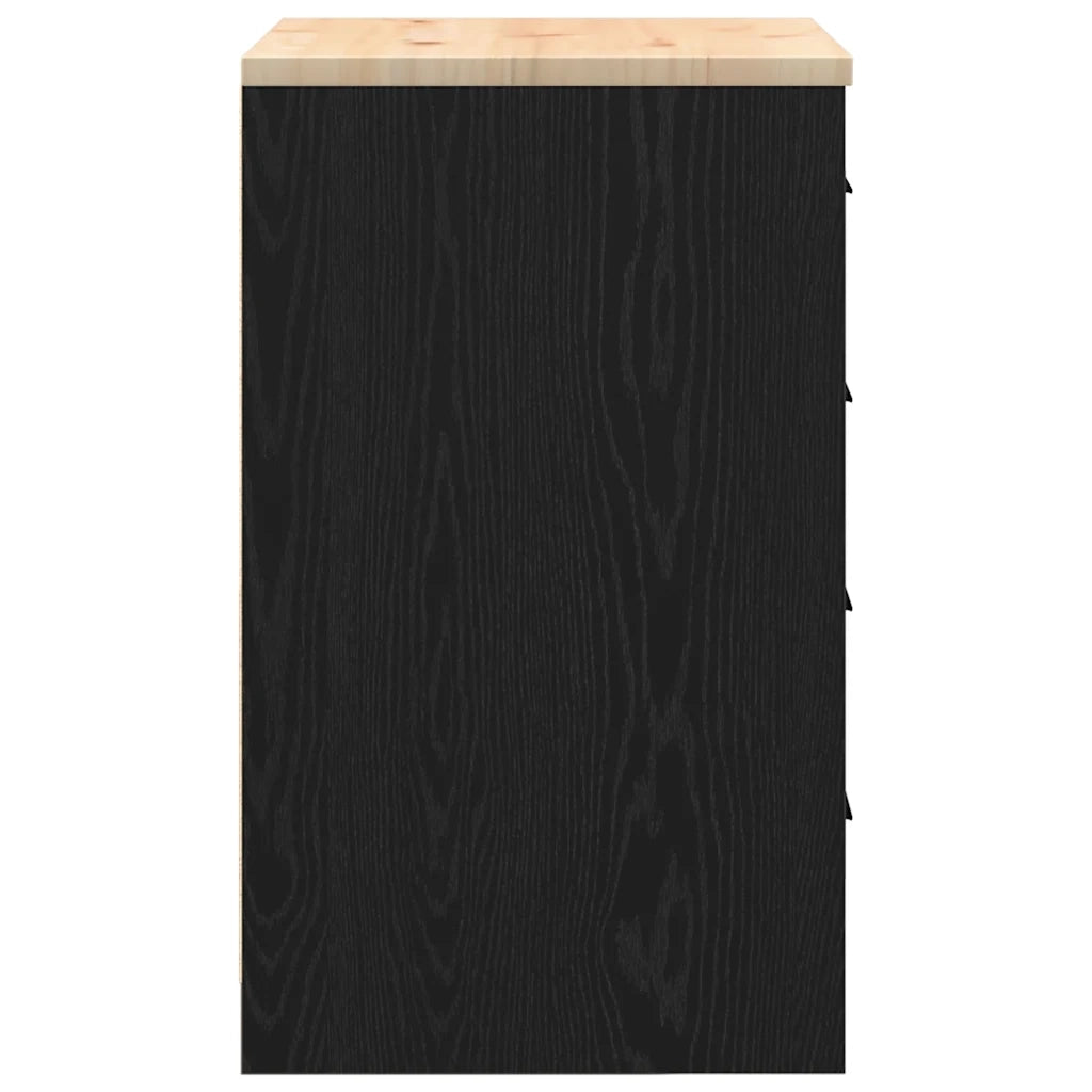 Armadietto da Garage Nero 60x51x85 cm in Legno Massello di Pino CFW1998630