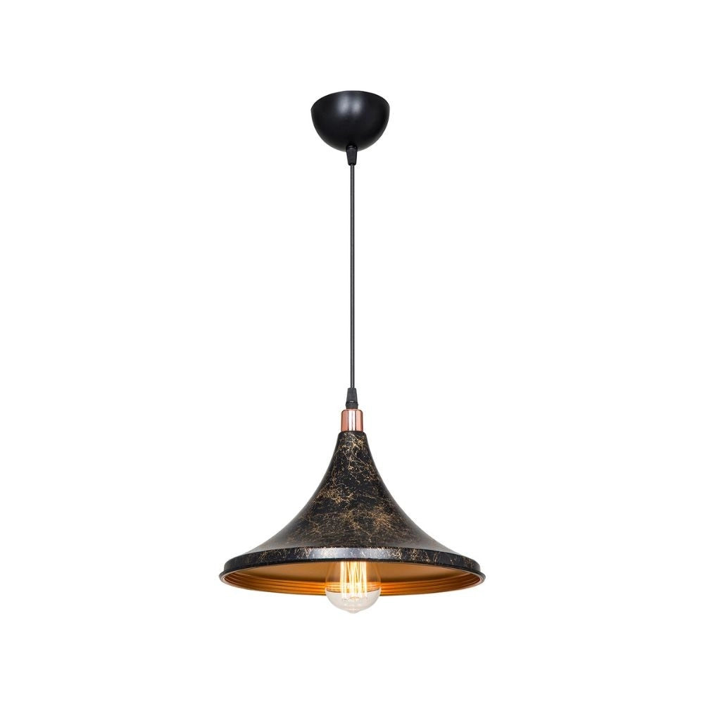 Lampada a sospensione Kalyon metallo nero oro ASZ1650 EFFEZ