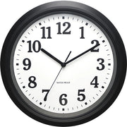 Orologio esterno da parete 32 cm, acqua resistente, orologio da giardino all'aperto, facile da leggere, silenzioso, batteria alimentato, orologio da parete rotondo per esterno, piscina, balcone, bagno (nero)