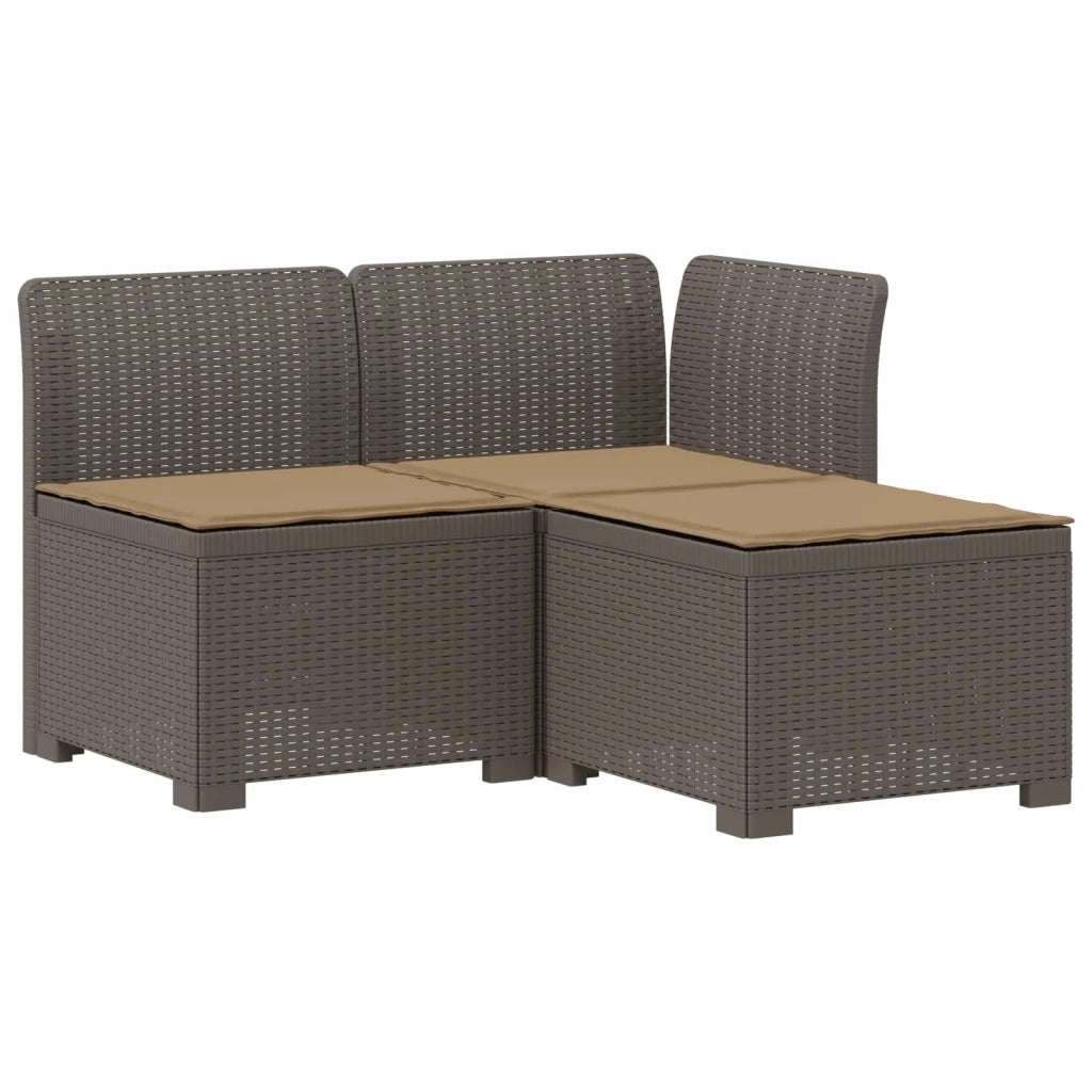 Divano da giardino 3 posti con cuscini in look rattan PP 8011902