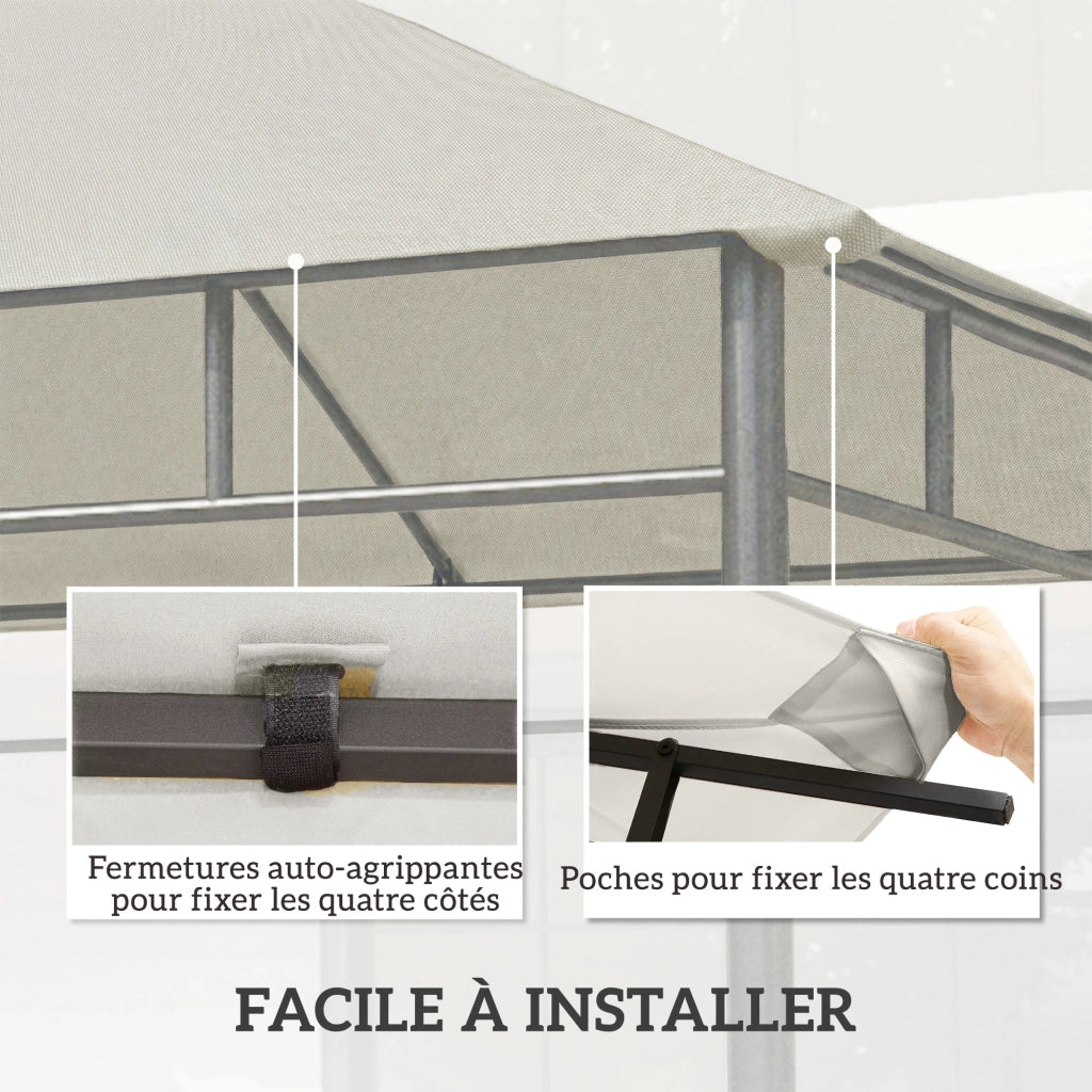Tenda gazebo giardino polyester ¨C zephmum ¨C grigio 3x3 m 180 g/m2