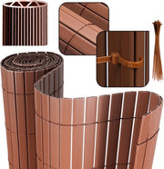 Schermo per Giardino e Terrazza 1,4x3m Mat PVC a V Forma, Divisione per Giardinaggio e Protezione per Balcone, Resistente al Vento e al Tempo, UV Resistente, Colore Miele