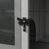 Conigliera Rialzata in Legno da Esterni con Tetto Apribile e Vassoio Estraibile, 84x43x70cm, Grigio