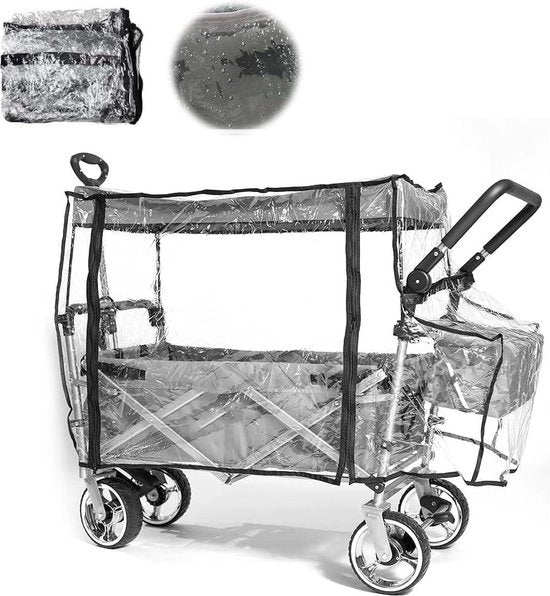 Ombrello pieghevole 110 x 74 cm - parapoggio da pioggia trasparente con chiusura a cerniera