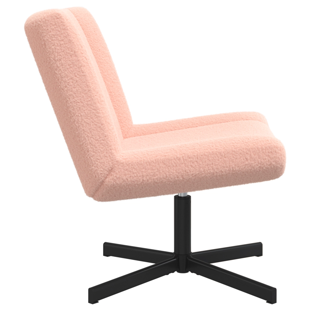 Sedia d'accento Rosa Baby Poliestere, Metallo Standard Girevole