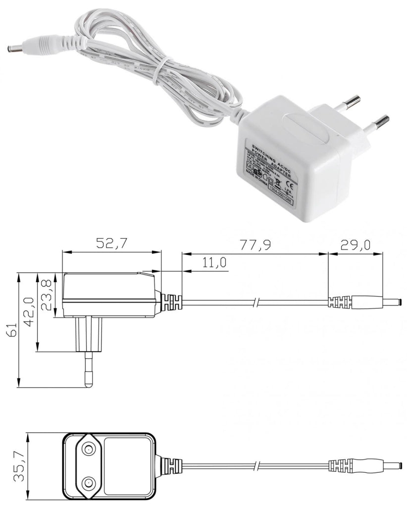 ALIMENTATORE BIANCO X SOTTOPENSILE 6W 24V SPINA EU CL2