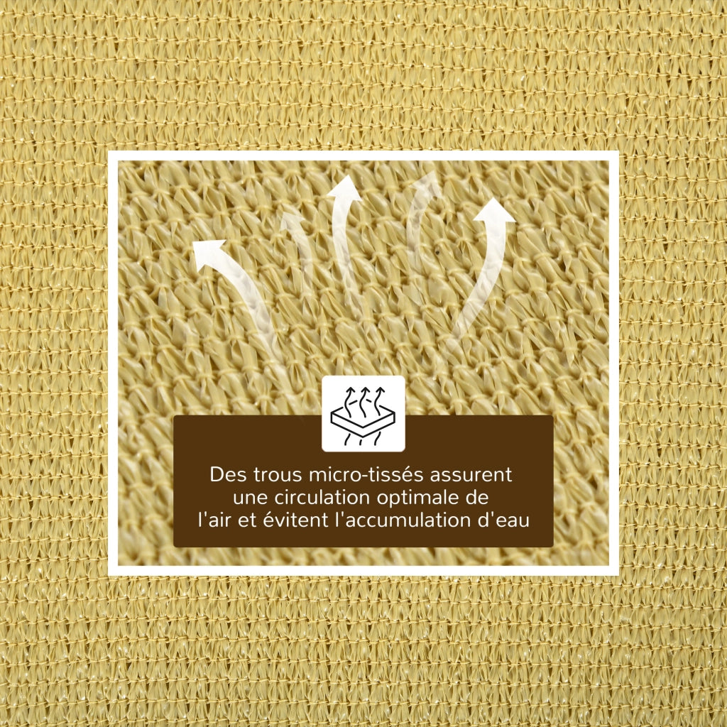 Telo ombreggiante rettangolare 6x4 m ¨C zephmum ¨C HDPE beige