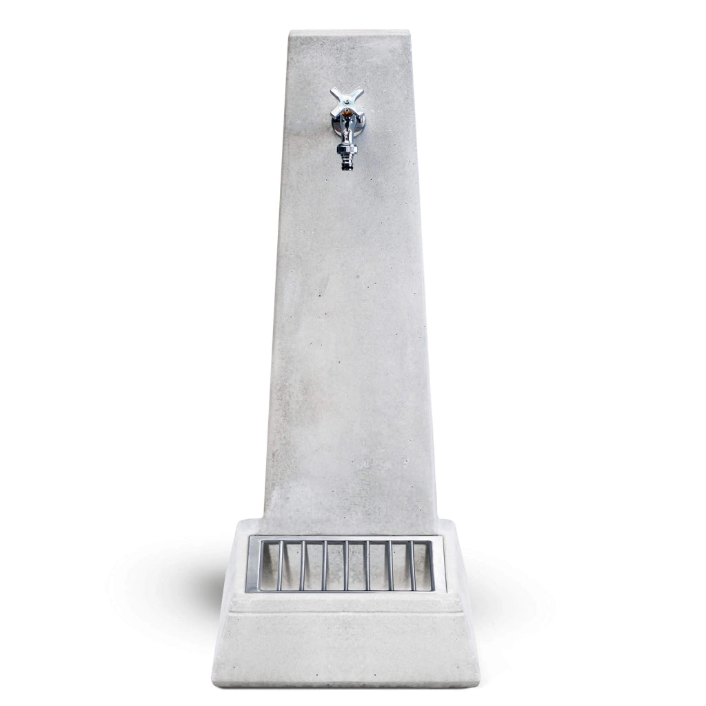 Fontana da Giardino Senza Rubinetto in Cemento Granulato di Marmo Oslo Grigio