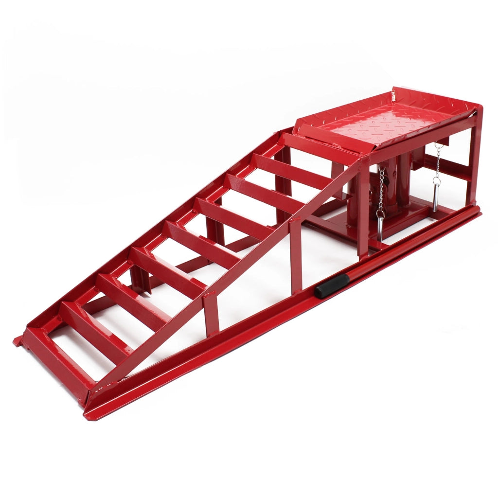 Rampa di sollevamento con martinetto idraulico Altezza regolabile 2000 kg Per pneumatici max 225 mm