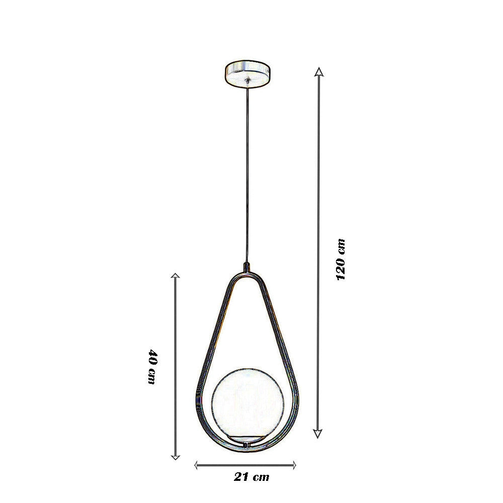 Trade Shop - Lampadario A Sospensione Design A Goccia Bronzo Metallo Con Sfera Lampada Attacco G9 A27 -